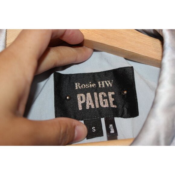 PAIGE Rosie HW Silk Tie-Dye Bomber Jacket "Forever & Ever" Embroidered Small ($3 - Picture 5 of 11